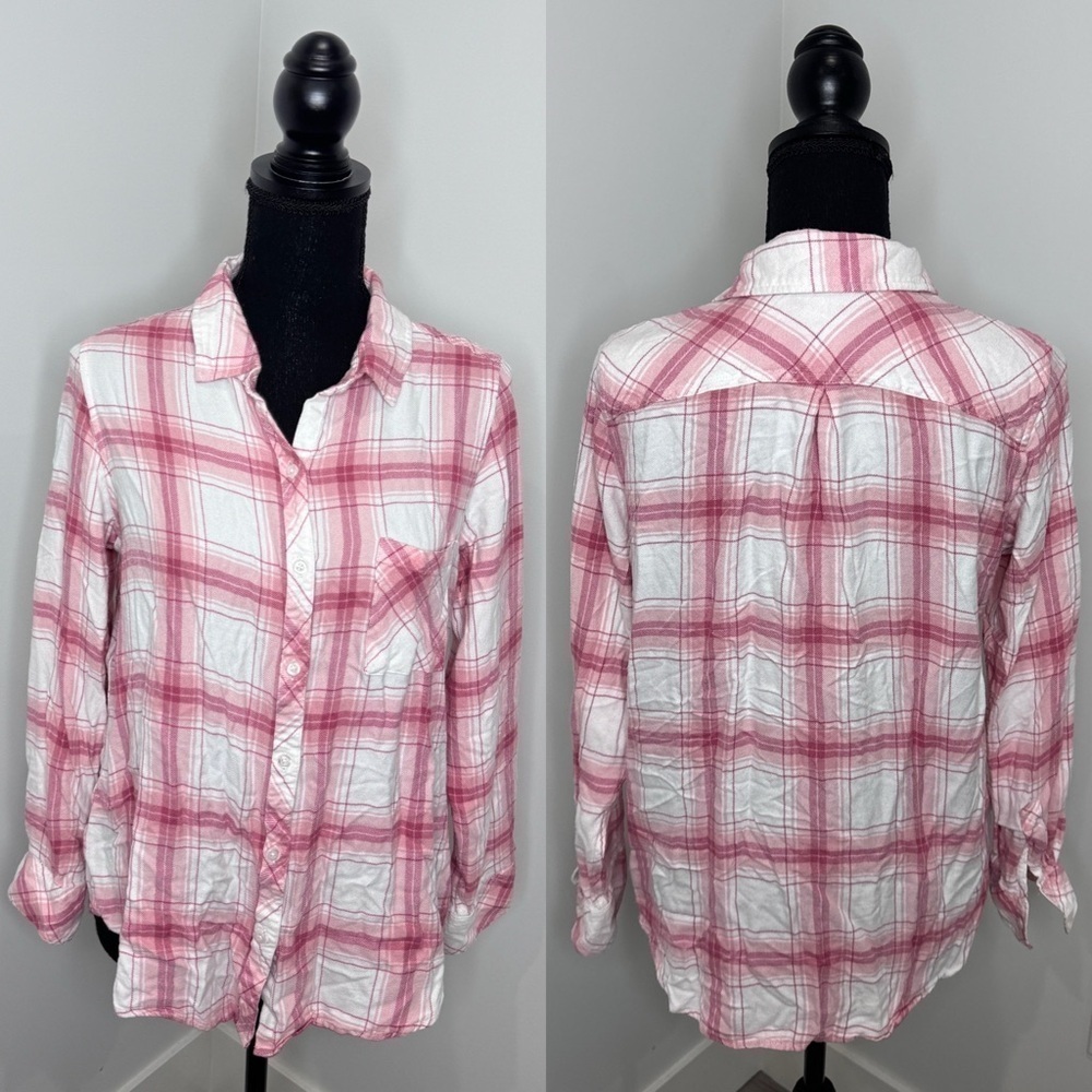 Well Worn Women’s Plaid Pink Button Up (S)
